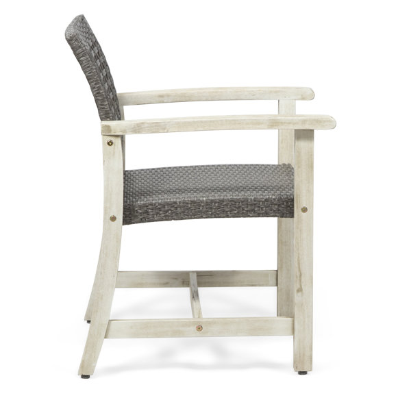 Bay Isle Home Sandiacre Wicker Outdoor Dining Armchair & Reviews Wayfair